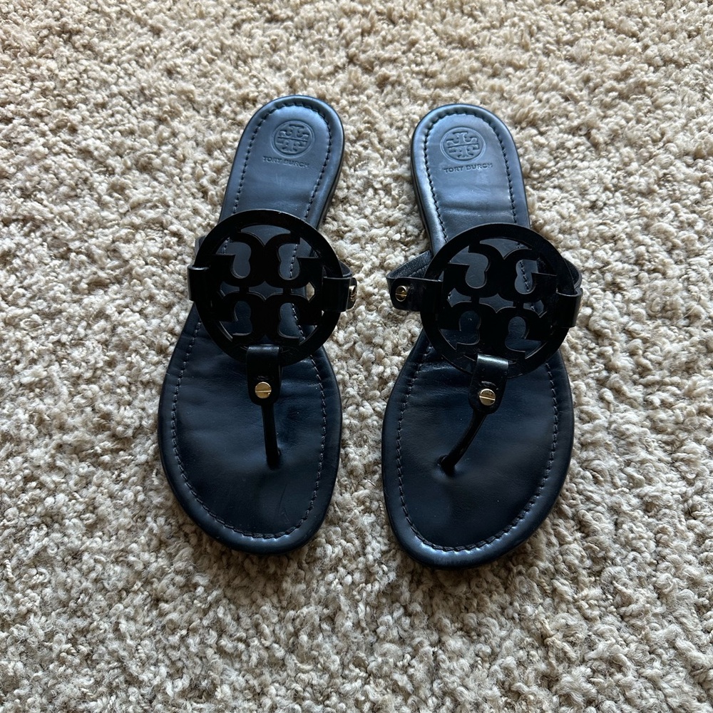 Tory Burch Black Leather Sandals
